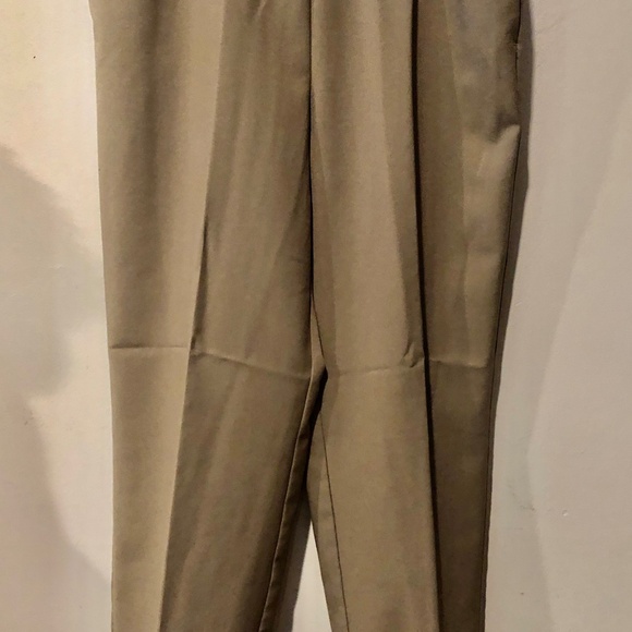 VTG 90s Khaki Elastic Waist Normcore Polyester Casual/Dress Pants~Plus 18~NWT - Picture 3 of 8